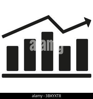 Icône graphique. Symbole de barre de croissance. Forme du progrès financier. Illustration commerciale vectorielle. Illustration de Vecteur