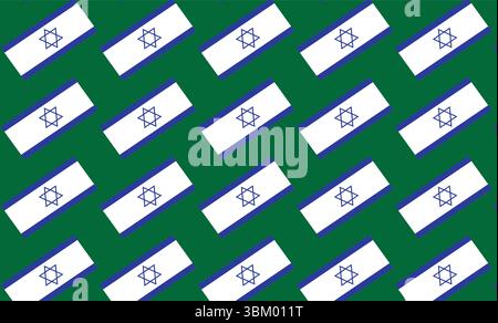 Vecteur de drapeau israélien dégradé coloré moderne avec étoile de David et barres bleues audacieuses pour la décoration Illustration de Vecteur
