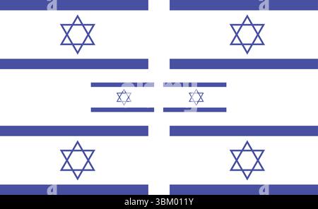 Vecteur de drapeau israélien dégradé coloré moderne avec étoile de David et barres bleues audacieuses pour la décoration Illustration de Vecteur