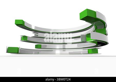 Structure courbe verte et blanche Banque D'Images