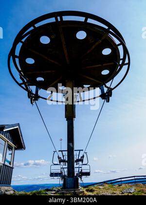 Station supérieure d'une remontée mécanique dans la station de ski de Beitostollen dans le parc national de Jotunheimen en Norvège Banque D'Images