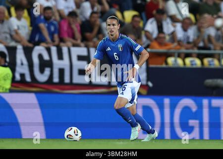 Daniele Ghilardi (Italie U21) lors du match UEFA Under 21 Slovaquie 2025 entre l'Allemagne U21 3-2 Italie U21 au DAC Arena le 22 juin 2025 à Dunajska Streda, Slovaquie. Banque D'Images