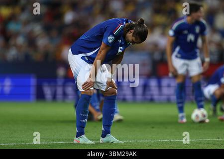 Daniele Ghilardi (Italie U21) lors du match UEFA Under 21 Slovaquie 2025 entre l'Allemagne U21 3-2 Italie U21 au DAC Arena le 22 juin 2025 à Dunajska Streda, Slovaquie. Banque D'Images
