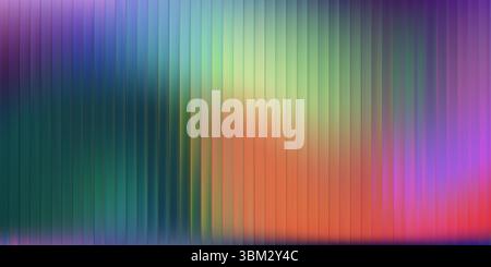 Fond en verre nervuré avec motif bleu abstrait dégradé et effet de couleur. Le flou de ligne néon ajoute une lumière graphique irisée à la texture vectorielle d'onde pour Illustration de Vecteur