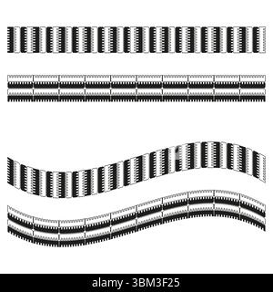 Jeu de lignes abstraites. Eléments de motif ondulé. Vecteur graphique texturé. Illustration du séparateur horizontal. Illustration de Vecteur