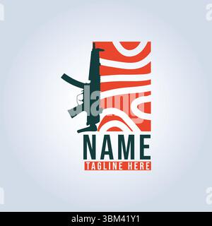 Logo de la société d'armes en couleur orange Illustration de Vecteur