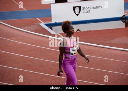 Zaynab Dosso d'Italie. Le 100 m féminin au galan Bauhaus 2025 de la Wanda Diamond League. Compétition annuelle d'athlétisme au stade olympique de Stockholm, Stockholm, Suède, le 15 juin 2025. Photo : Rob Watkins/Alamy Live News Banque D'Images