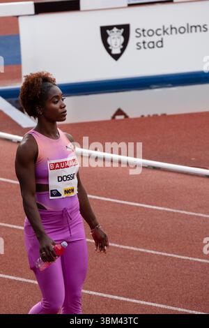 Zaynab Dosso d'Italie. Le 100 m féminin au galan Bauhaus 2025 de la Wanda Diamond League. Compétition annuelle d'athlétisme au stade olympique de Stockholm, Stockholm, Suède, le 15 juin 2025. Photo : Rob Watkins/Alamy Live News Banque D'Images