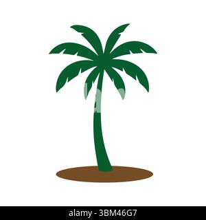 Icône silhouette de palmier vert Illustration de Vecteur