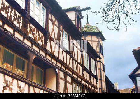 Maison traditionnelle à colombages, Strasbourg, France Banque D'Images