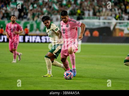 Miami Gardens, Vereinigte Staaten. 24 juin 2025. Luis Suarez (Inter Miami, #9) Coupe du monde des clubs de la FIFA : Inter Miami CF - se Palmeiras 23.06.2025, Coupe du monde des clubs de la FIFA : Inter Miami CF - se Palmeiras im Hard Rock Stadium, Miami Gardens, Floride, États-Unis/dpa/Alamy Live News Banque D'Images