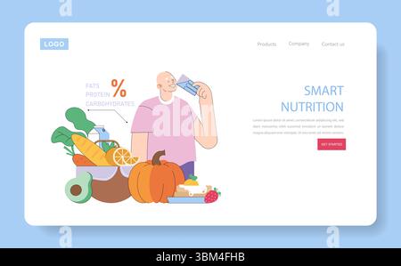 Le mois de la santé des hommes. Nutrition saine et hydratation pour les hommes soutenant le bien-être quotidien et l'énergie. Alimentation équilibrée avec légumes, fruits, produits laitiers et eau pour de meilleures habitudes de vie. Illustration vectorielle. Illustration de Vecteur