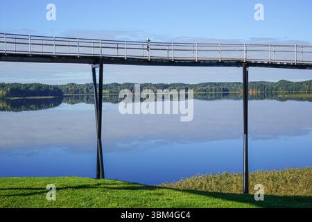 Pont d'observation à Zarasai, Lituanie Banque D'Images