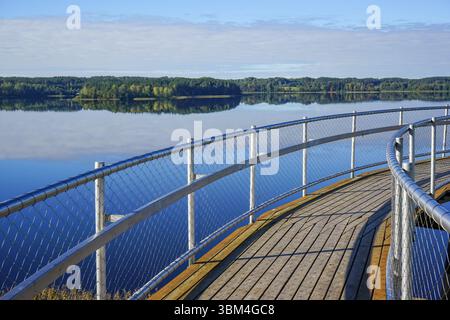 Pont d'observation à Zarasai, Lituanie Banque D'Images