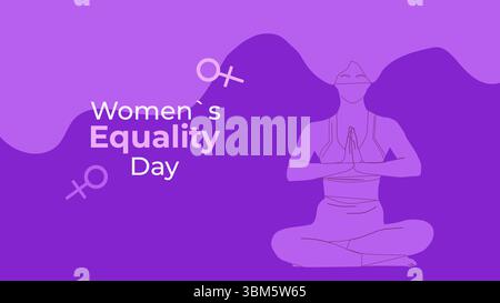Womens Equality Day USA le 26 août. Carte postale de la page Web de l'affiche de bannière. Illustration vectorielle. Illustration de Vecteur