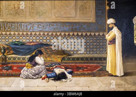 Chagrin in the harem, 1891, huile sur toile, Joan Fuster Bonnin, Majorque, îles Baléares, Espagne, Europe Banque D'Images