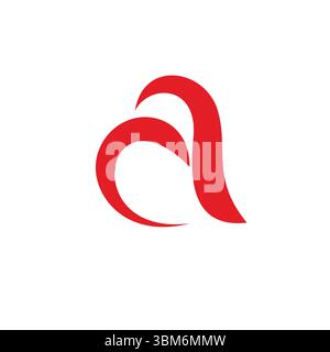 lettre a courbes cœur amour enfant vecteur de logo médical Illustration de Vecteur