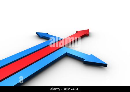 Les flèches rouges et bleues Banque D'Images