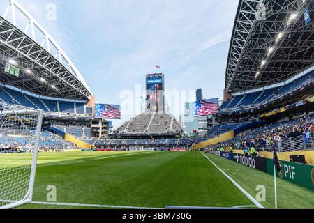 Seattle, Seattle, États-Unis. 23 juin 2025. Vue du terrain de jeu avant le match à la Coupe du monde des clubs FIFA - Seattle Sounders vs Paris Saint Germain, qui a eu lieu au Lumen Field à Seattle, Washington, États-Unis. (Crédit image : © Melissa Levin/ZUMA Press Wire) USAGE ÉDITORIAL SEULEMENT ! Non destiné à UN USAGE commercial ! Banque D'Images