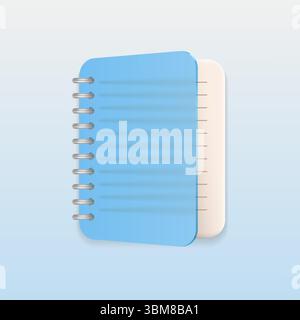 Bloc-notes vierge avec effet de couverture mat transparent. Remarque, plannings, liste des tâches, rappel. Icône d'affaires moderne isolé sur fond clair. Vecteur 3d. Illustration de Vecteur