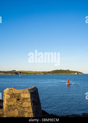 Little Dennis Fort, Pendennis point, Pendennis Peninsula, Falmouth, Cornouailles, Angleterre, Royaume-Uni, GB. Banque D'Images