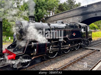 Locomotive à vapeur 80080 sur le North Norfolk Railway. Banque D'Images