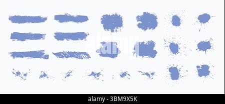 Ensemble de peinture, coups de pinceau à encre. Collection de brosses grungy Illustration de Vecteur