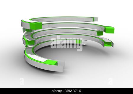 Structure courbe verte et blanche Banque D'Images