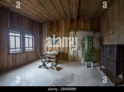 Salle Luther au château de Wartburg. Le réformateur Martin Luther 1483-1546 séjourna au château de Wartburg 1521-1522 sous le nom de Junker Joerg et traduisit le Nouveau Testam Banque D'Images