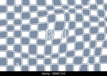 Fond à carreaux groovy, motif esthétique vintage, texture en damier psychédélique. Imprimé mode hippie funky, fond rétro avec gr déformé Illustration de Vecteur