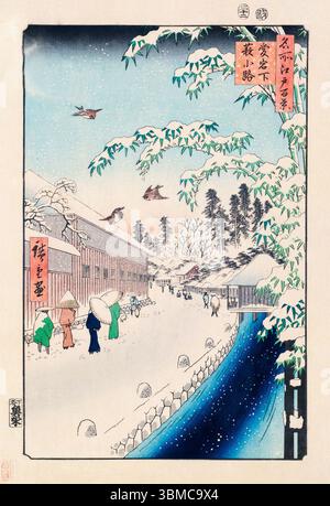 Utagawa Hiroshige, Yabu Lane Below Atago, de la série 'cent vues célèbres d'Edo', gravure sur bois, 1857 Banque D'Images