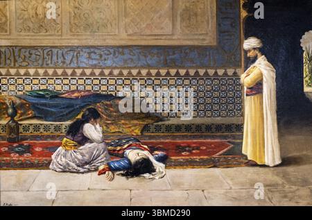 Chagrin in the harem, 1891, huile sur toile, Joan Fuster Bonnin, Majorque, îles Baléares, Espagne, Europe Banque D'Images