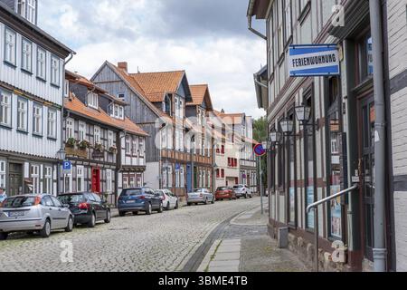 Maisons à colombages dans le centre de Wernigerode, Saxe-Anhalt, Allemagne, Europe Banque D'Images