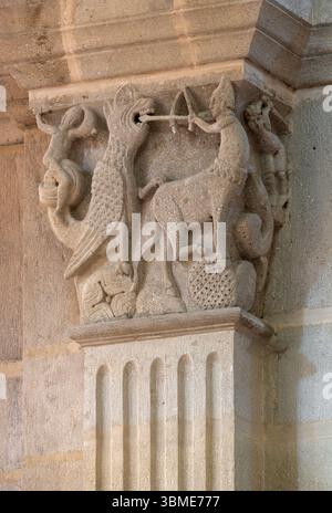Autun, Kathedrale Saint Lazare, Cathédrale Saint-Lazare d'Autun, Kapitell Banque D'Images