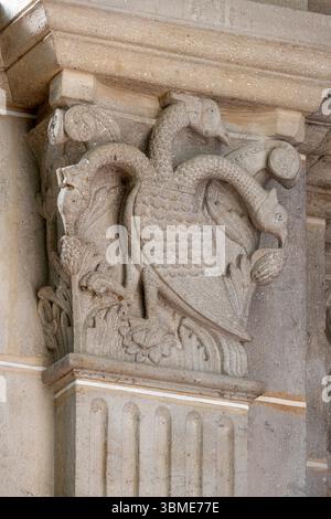 Autun, Kathedrale Saint Lazare, Cathédrale Saint-Lazare d'Autun, Kapitell Banque D'Images