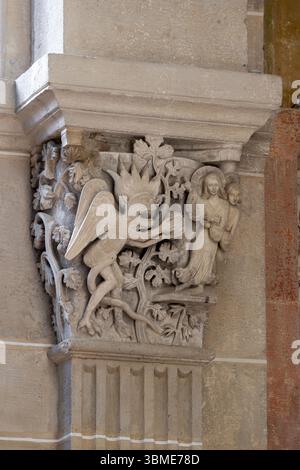 Autun, Kathedrale Saint Lazare, Cathédrale Saint-Lazare d'Autun, Kapitell Banque D'Images