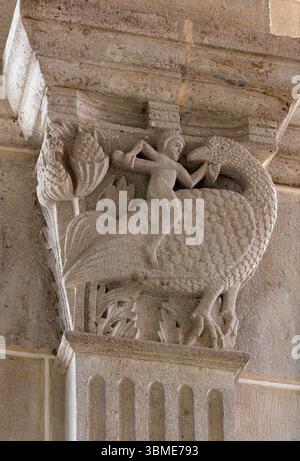Autun, Kathedrale Saint Lazare, Cathédrale Saint-Lazare d'Autun, Kapitell Banque D'Images