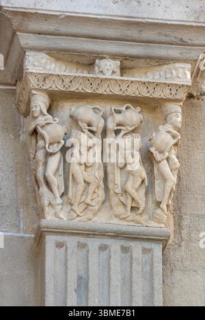 Autun, Kathedrale Saint Lazare, Cathédrale Saint-Lazare d'Autun, Kapitell Banque D'Images