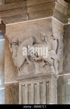 Autun, Kathedrale Saint Lazare, Cathédrale Saint-Lazare d'Autun, Kapitell Banque D'Images