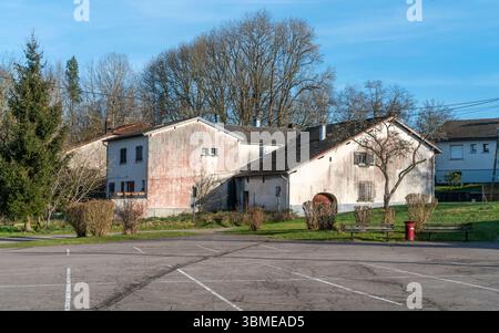 Impression d'Aydoilles, commune du département des Vosges à Grand est dans le nord-est de la France en hiver Banque D'Images