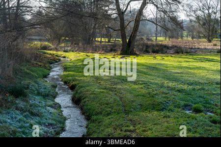 Impression d'Aydoilles, commune du département des Vosges à Grand est dans le nord-est de la France en hiver Banque D'Images
