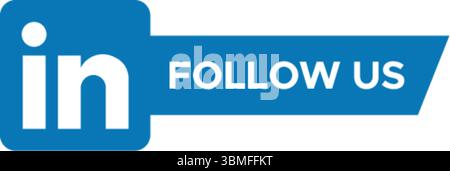 LinkedIn suivez-nous Green badge - icône promotion des médias sociaux Illustration de Vecteur