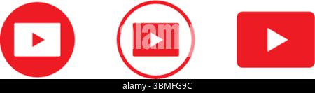 Logo YouTube en différentes versions, logo vectoriel YouTube Illustration de Vecteur