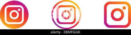 Logo Instagram dans différentes versions, logo vectoriel Instagram Illustration de Vecteur