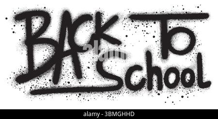 Graffiti retour à l'école mot pulvérisé en noir sur blanc.illustration vectorielle. Illustration de Vecteur
