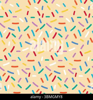 Fond de bonbons Donut avec texture arc-en-ciel sans couture avec glaçage de couleur et minuscules vermicelles pour dessert inspiré Pattern et Sweet Illustration de Vecteur