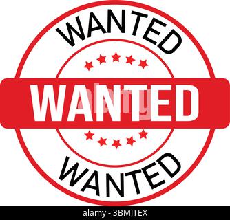 Sceau circulaire recherché vintage avec emblème Red Stars Illustration de Vecteur