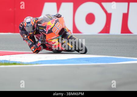 ASSEN, PAYS-BAS - JUIN 27 : Collin Veijer de Red Bull KTM Ajo sur Kalex lors des essais Moto2 au Dutch Motul TT Assen 2025 le 27 juin 2025 à Assen, pays-Bas. (Photo par Andre Weening/Orange Pictures) Banque D'Images