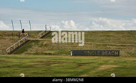 28 mai 2025 – Vlissingen-pays-Bas : monument oncle Beach sur la digue où les forces commando britanniques, hollandaises et françaises ont débarqué en 1944 Banque D'Images