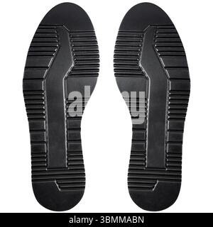 Photo isolée de protecteur de chaussure en caoutchouc de couleur noire sur fond blanc. Banque D'Images